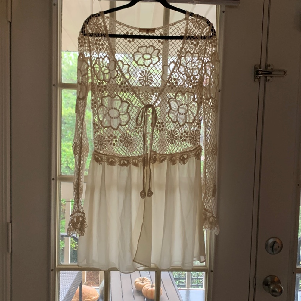 Altar’d State Woven Cardigan, off white, size small